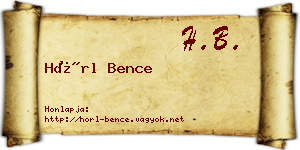 Hörl Bence névjegykártya